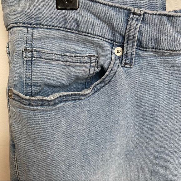 Topman Button Fly Slim Raw Hem Lightwash Blue Denim Jeans - Picture 7 of 14